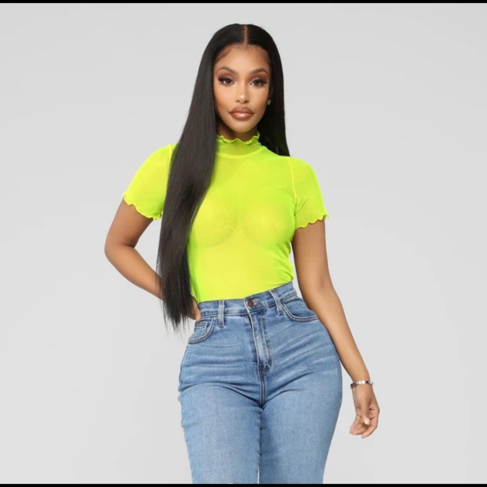 Fashion nova “on my time” mesh top